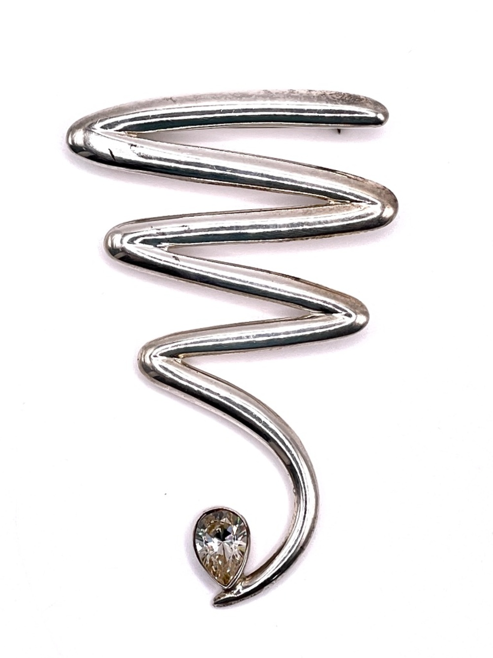 925 Sterling Taxco Mexico Modernist Zig Zag Pin Brooch